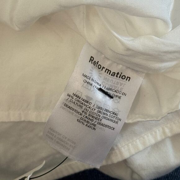 Reformation Arna Puff Sleeve White Midi Dress 8 - Picture 5 of 6